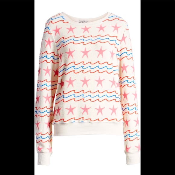 Wildfox SEA STARS & Stripes Bagy beach top sweater - Picture 3 of 8